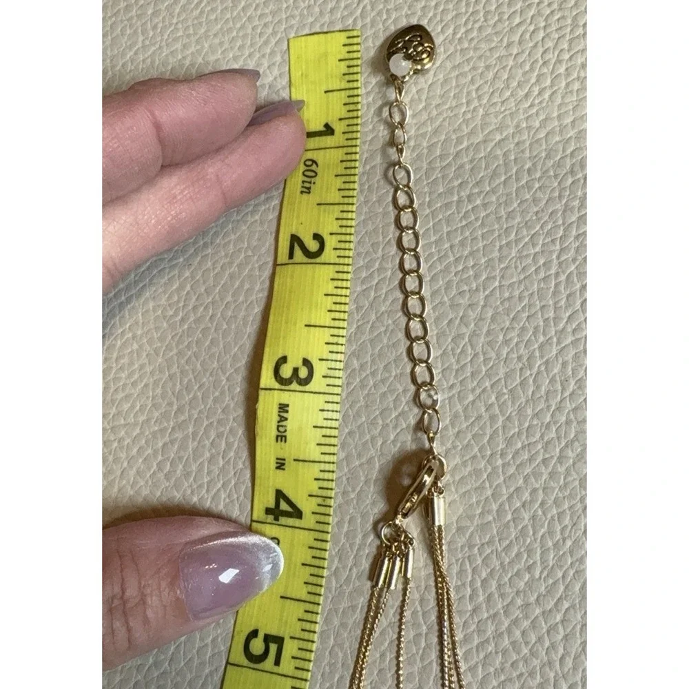 Betsey Johnson Layered Gold Charm Necklace Multi Strand Colorful Pendant EUC